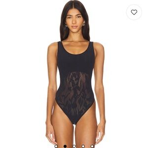 NWOT X Intimately Free People Cutout Plunge Textured Bodysuit In Black Size L/XL